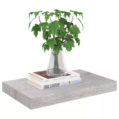 Betonszürke MDF lebegő fali polc 40 x 23 x 3,8 cm