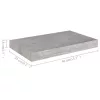 Betonszürke MDF lebegő fali polc 40 x 23 x 3,8 cm