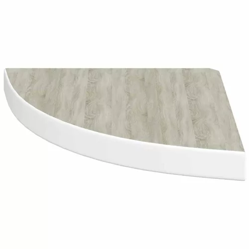2 db tölgyszínű és fehér MDF fali sarokpolc 35 x 35 x 3,8 cm