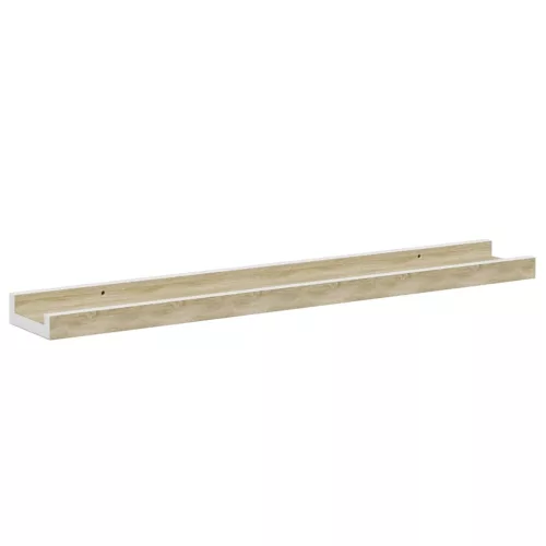 4 db fehér és sonoma tölgy színű fali polc 60 x 9 x 3 cm