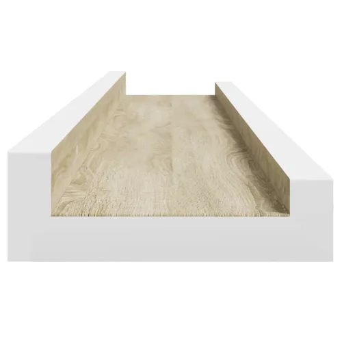 4 db fehér és sonoma tölgy színű fali polc 60 x 9 x 3 cm