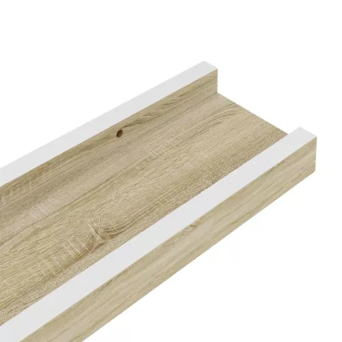 4 db fehér és sonoma tölgy színű fali polc 60 x 9 x 3 cm