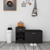 Fekete szerelt fa cipőtároló pad 94,5 x 31 x 57 cm