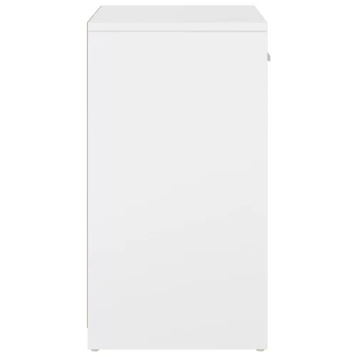 Fehér és sonoma tölgy szerelt fa cipőtároló pad 94,5x31x57 cm