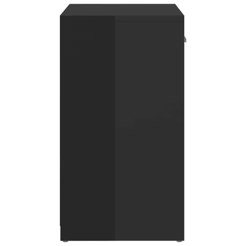 Magasfényű fekete szerelt fa cipőtároló pad 94,5 x 31 x 57 cm