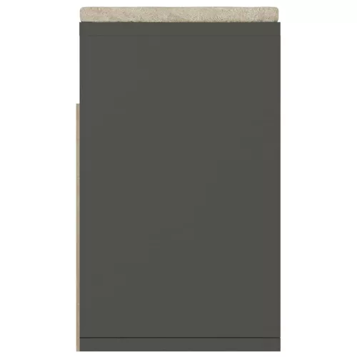Szürke szerelt fa cipőtároló pad párnával 104 x 30 x 49 cm