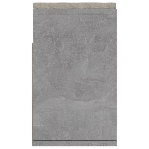 Betonszürke szerelt fa cipőtároló pad párnával 104 x 30 x 49 cm