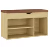Sonoma tölgy szerelt fa cipőtároló pad párnával 80 x 30 x 47 cm