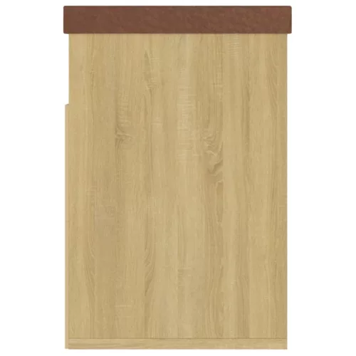 Sonoma tölgy szerelt fa cipőtároló pad párnával 80 x 30 x 47 cm
