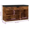 Füstös tölgy szerelt fa cipőtároló pad párnával 80 x 30 x 47 cm