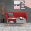 Betonszürke szerelt fa dohányzóasztal 100 x 49,5 x 43 cm
