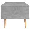 Betonszürke szerelt fa dohányzóasztal 100 x 49,5 x 43 cm