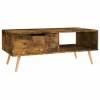 Füstös tölgy színű szerelt fa dohányzóasztal 100 x 49,5 x 43 cm
