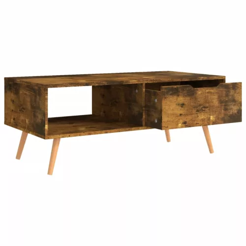 Füstös tölgy színű szerelt fa dohányzóasztal 100 x 49,5 x 43 cm