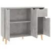 Betonszürke szerelt fa tálalószekrény 90 x 30 x 72 cm