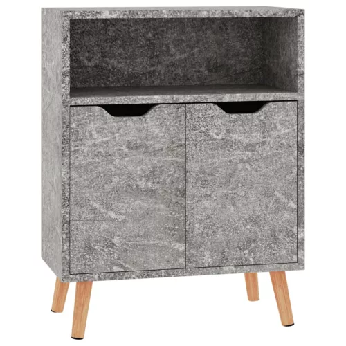 Betonszürke szerelt fa tálalószekrény 60 x 30 x 72 cm