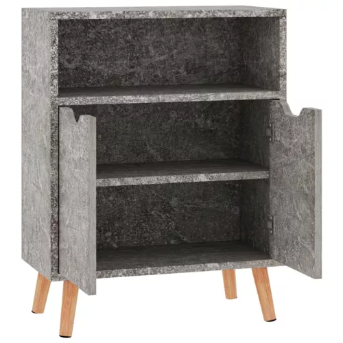 Betonszürke szerelt fa tálalószekrény 60 x 30 x 72 cm