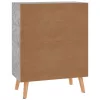 Betonszürke szerelt fa tálalószekrény 60 x 30 x 72 cm