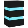 Fekete szerelt fa LED-es éjjeliszekrény 45 x 35 x 67 cm