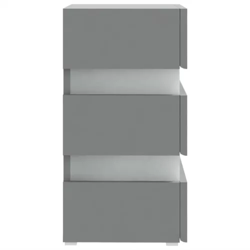 Szürke szerelt fa LED-es éjjeliszekrény 45 x 35 x 67 cm
