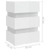 Magasfényű fehér szerelt fa LED-es éjjeliszekrény 45x35x67 cm