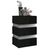 Magasfényű fekete szerelt fa LED-es éjjeliszekrény 45x35x67 cm