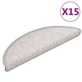   15 db szizál hatású platina öntapadó lépcsőszőnyeg 56x17x3 cm