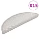 15 db szizál hatású platina öntapadó lépcsőszőnyeg 56x17x3 cm