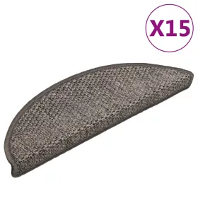  15 db szizál hatású barna bézs lépcsőszőnyeg 56 x 17 x 3 cm