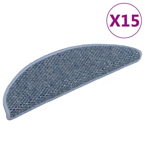 15 db szizál hatású kék öntapadó lépcsőszőnyeg 56x17x3 cm