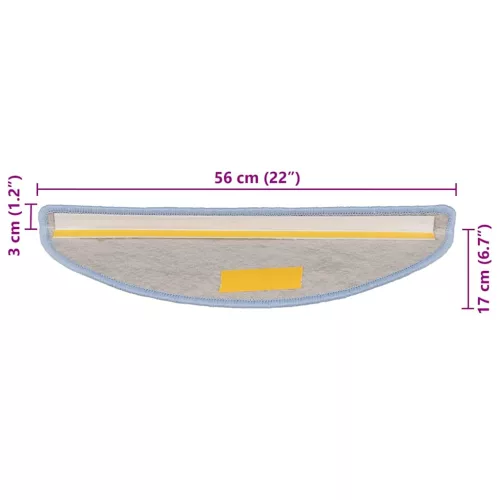 15 db szizál hatású kék öntapadó lépcsőszőnyeg 56x17x3 cm