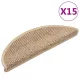 15 db szizál hatású homokszínű öntapadó lépcsőszőnyeg 56x17x3cm