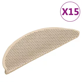   15 db szizál hatású berber öntapadó lépcsőszőnyeg 56x17x3 cm