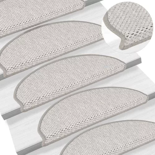 15 db szizál hatású platina öntapadó lépcsőszőnyeg 65x21x4 cm