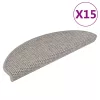 15 db szizál hatású ezüstszínű öntapadó lépcsőszőnyeg 65x21x4cm