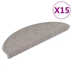   15 db szizál hatású ezüstszínű öntapadó lépcsőszőnyeg 65x21x4cm