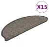 15 db szizál hatású barna bézs öntapadó lépcsőszőnyeg 65x21x4cm