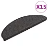 15 db szizál hatású antracitszürke lépcsőszőnyeg 65x21x4 cm