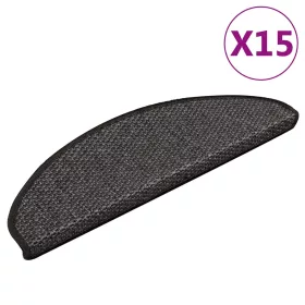   15 db szizál hatású antracitszürke lépcsőszőnyeg 65x21x4 cm