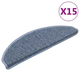   15 db szizál hatású kék öntapadó lépcsőszőnyeg 65x21x4 cm
