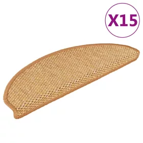   15 db szizálhatású szizálszínű öntapadó lépcsőszőnyeg 65x21x4cm