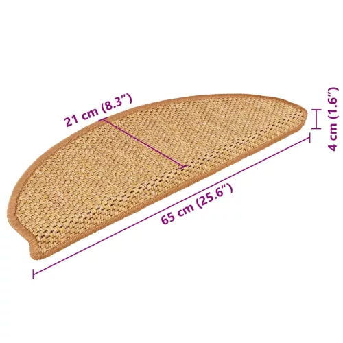 15 db szizálhatású szizálszínű öntapadó lépcsőszőnyeg 65x21x4cm