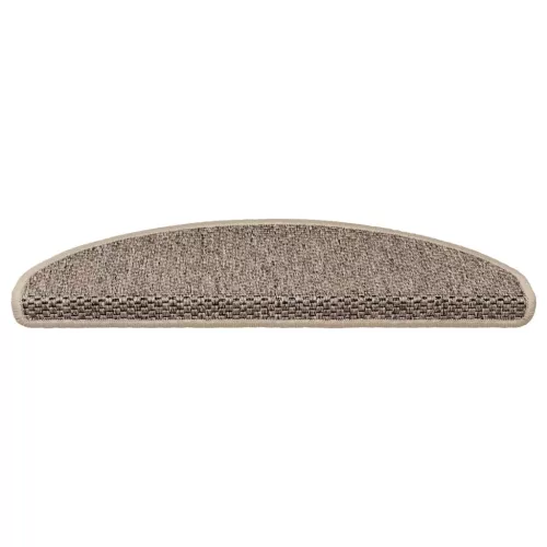 15 db szizál hatású sötét bézsszínű lépcsőszőnyeg 65x21x4 cm