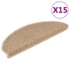 15 db szizál hatású homokszínű öntapadó lépcsőszőnyeg 65x21x4cm