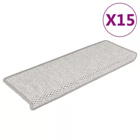   15 db szizál hatású platina öntapadó lépcsőszőnyeg 65x21x4 cm