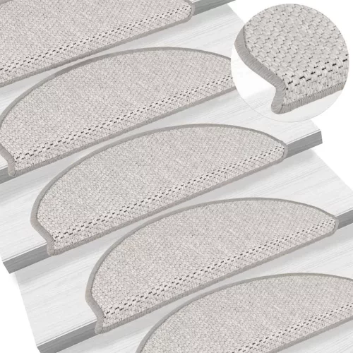 15 db szizál hatású platina öntapadó lépcsőszőnyeg 65x21x4 cm