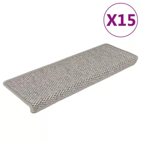   15 db szizál hatású ezüstszínű öntapadó lépcsőszőnyeg 65x21x4cm