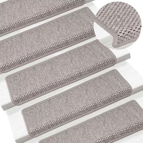 15 db szizál hatású ezüstszínű öntapadó lépcsőszőnyeg 65x21x4cm