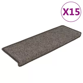   15 db szizál hatású szürke-bézs lépcsőszőnyeg 65x21x4 cm