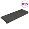 15 db szizál hatású antracitszürke lépcsőszőnyeg 65x21x4 cm